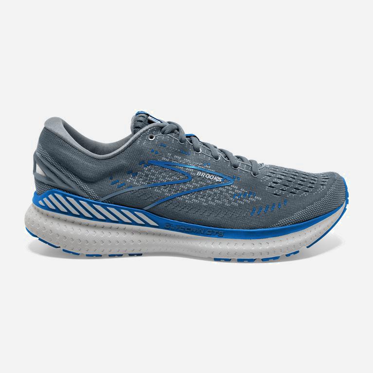 Brooks Glycerin Gts 19 Mens Max Cushion Road Running Shoes - Quarry/Grey/Dark Blue - Philippines (89